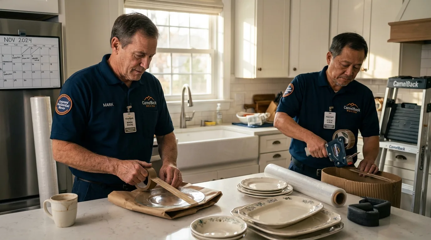 Professional crew packing kitchen dishware in Meadow Vista, CA